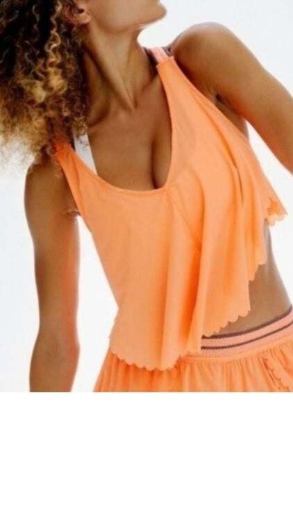 Free People Movement Tops - Free People Movement Pretty Lil Running Crop Top in Neon Mango